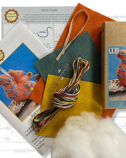 Folk Squirrel Felt Craft Mini Kit