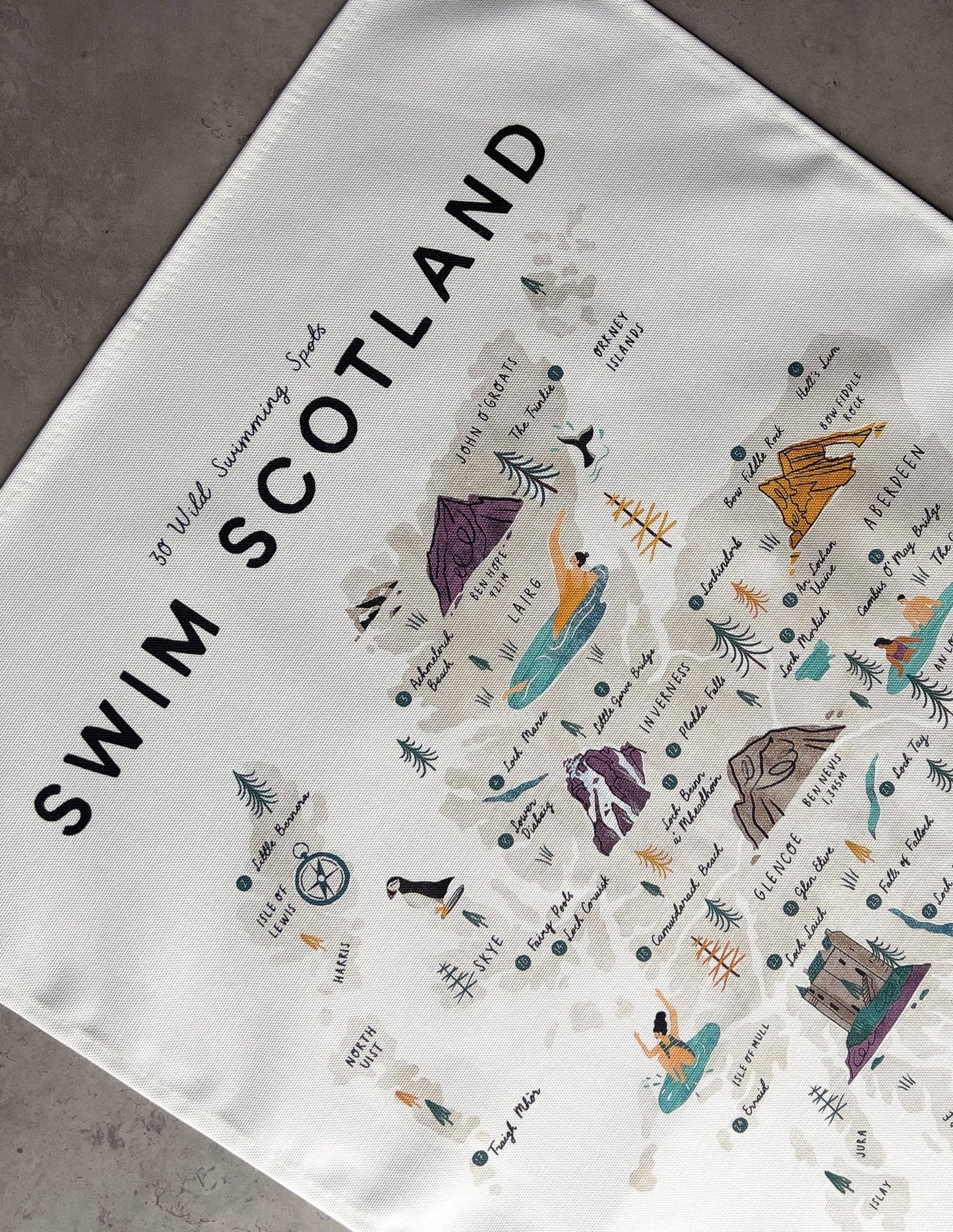 Swim Scotland Tea Towel - The Red Squirrel