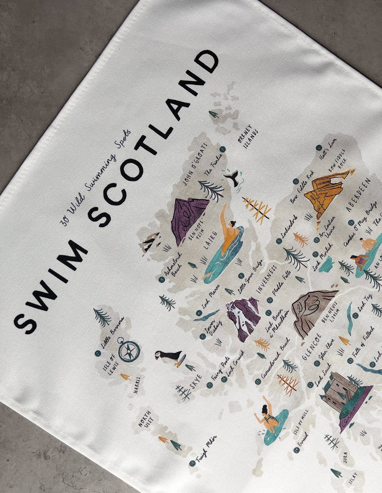 Swim Scotland Tea Towel - The Red Squirrel