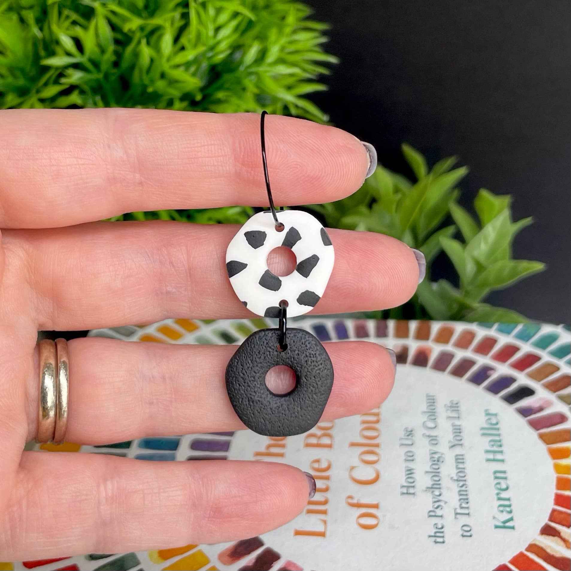 Dalmatian Print Hoop Earrings | Polymer Clay Statement Jewellery - The Red Squirrel