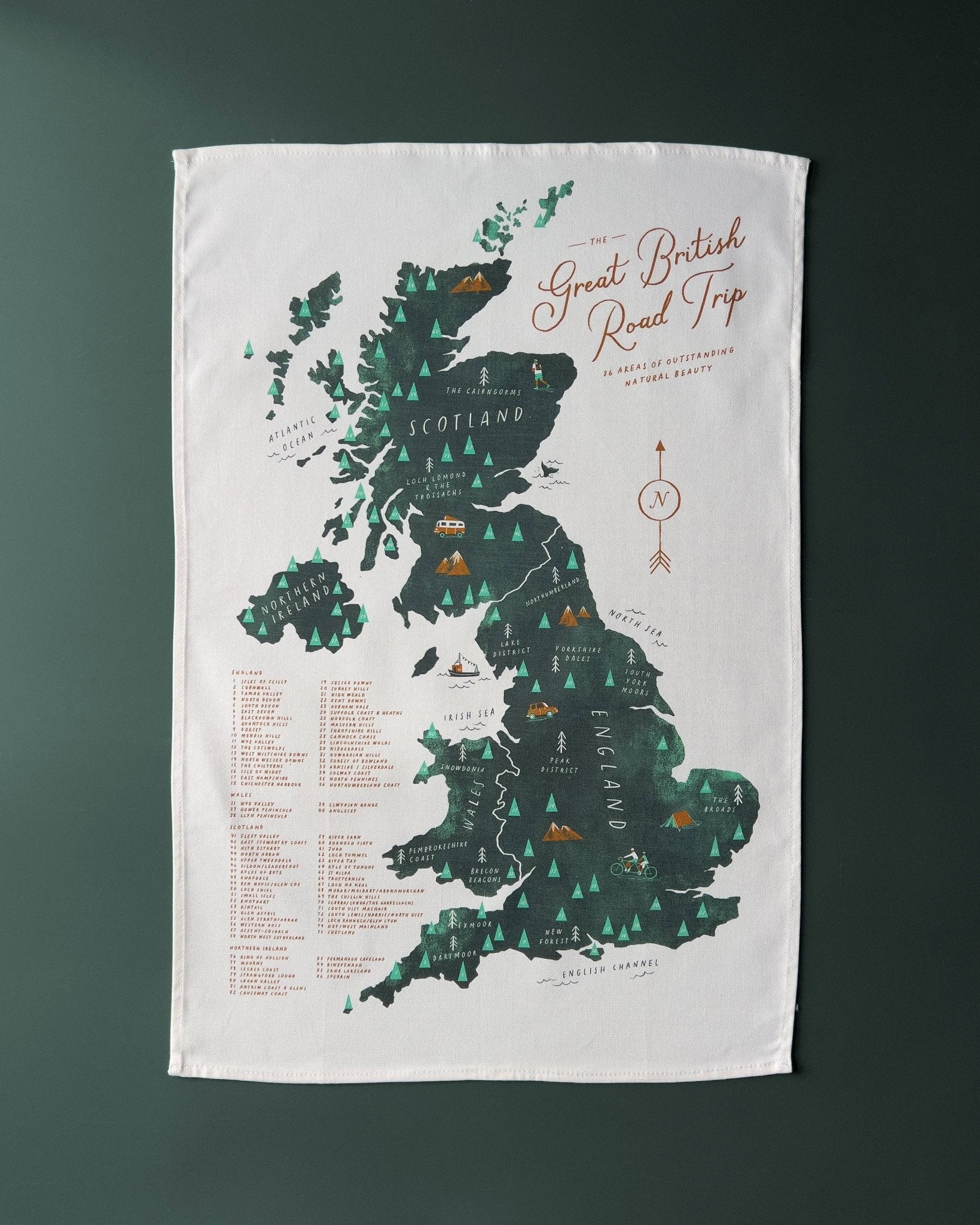 Great British Road Trip Tea Towel - The Red Squirrel
