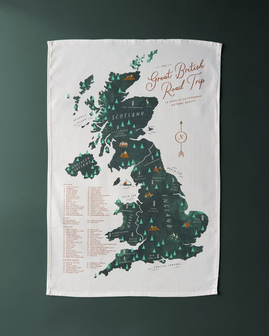 Great British Road Trip Tea Towel - The Red Squirrel