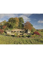 Steve Blake Photography Greetings Cards showcasing a beautiful landscape with a house surrounded by trees and colorful foliage.