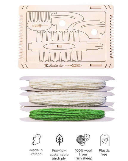Wooden Rocket Loom - Mini loom kits featuring Galway wool