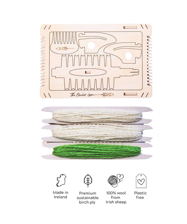 Wooden Rocket Loom - Mini loom kits featuring Galway wool