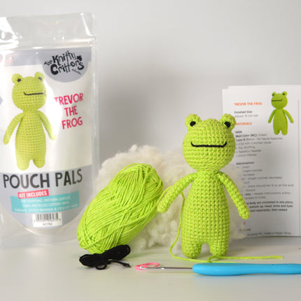 Knitty Critters - Pouch Pals - Trevor The Frog Crochet Kit