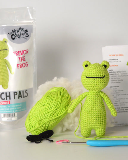 Knitty Critters - Pouch Pals - Trevor The Frog Crochet Kit