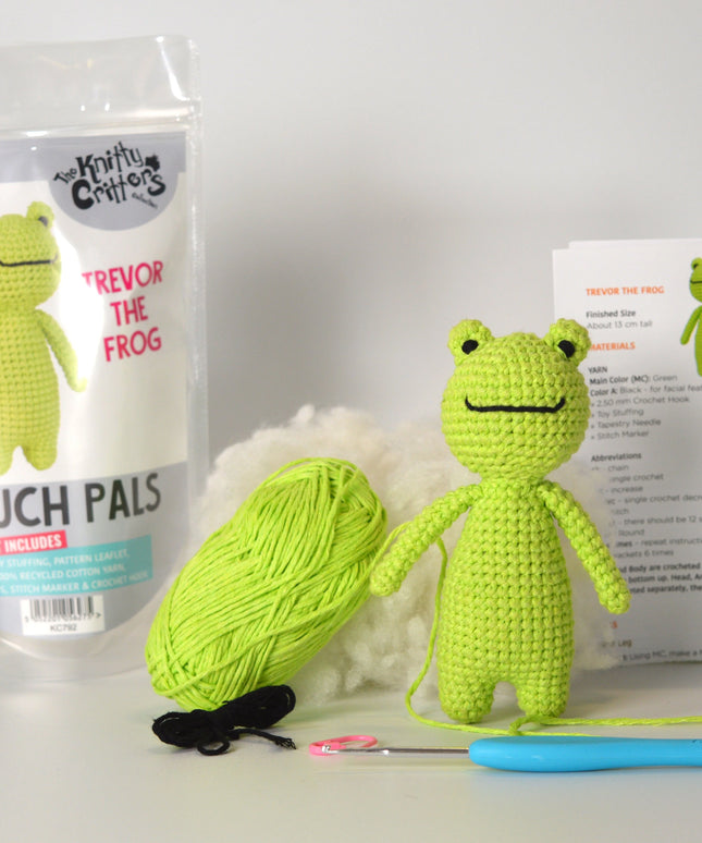 Knitty Critters - Pouch Pals - Trevor The Frog Crochet Kit
