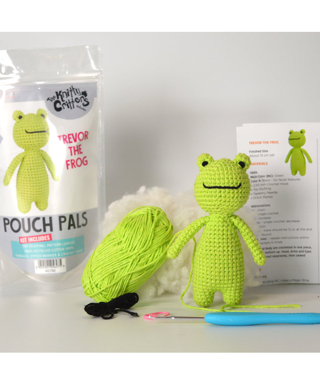 Knitty Critters - Pouch Pals - Trevor The Frog Crochet Kit