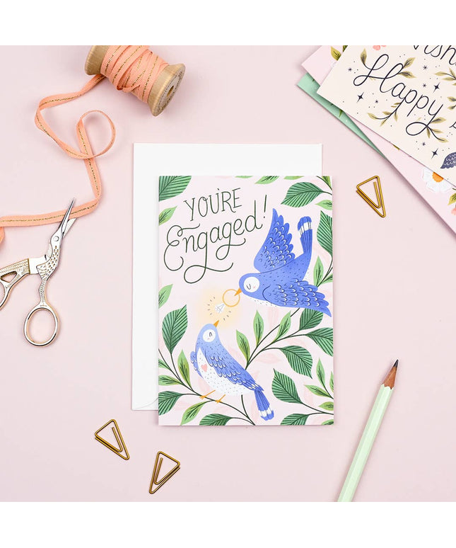 Engagement Card – Engaged Birds Wedding Congratulations