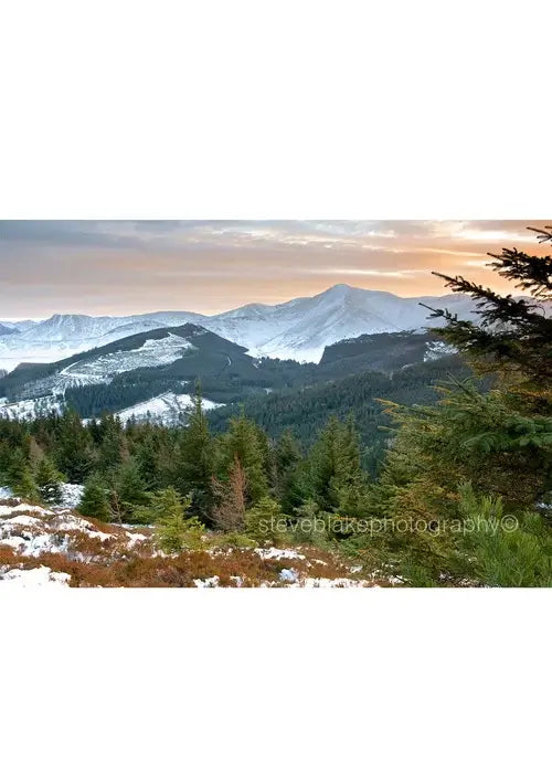 Steve Blake Photography Greetings Cards featuring a stunning winter landscape of the Lake District mountains.