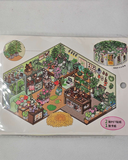 DIY Sticker packs - Make a scene with stickers Garden House