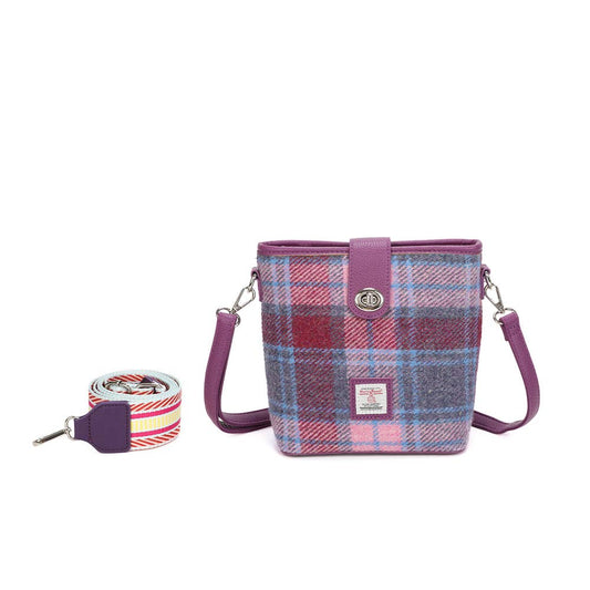 Harris Tweed Fuchsia Shoulder Bag Purple - The Red Squirrel