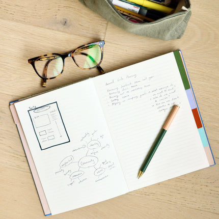 Divider Notebook with Ruler - Lined and Dotted Paper