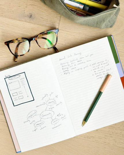 Divider Notebook with Ruler - Lined and Dotted Paper