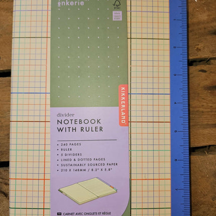 Divider Notebook with Ruler - Lined and Dotted Paper