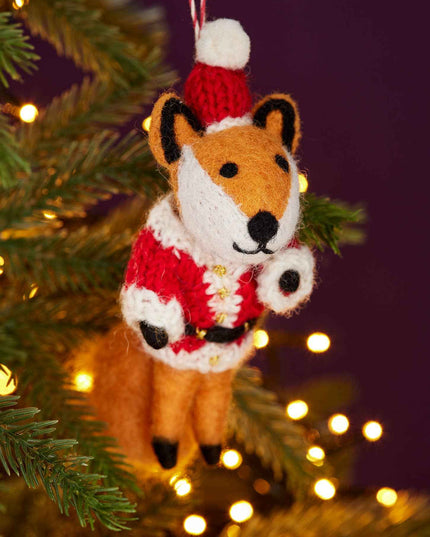 Felt Santa Fox Christmas Decoration