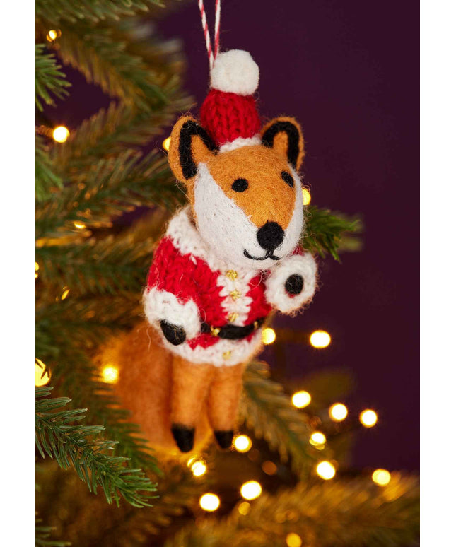 Felt Santa Fox Christmas Decoration