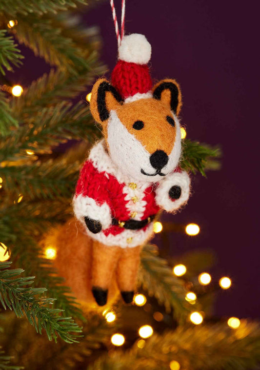 Felt Santa Fox Christmas Decoration - The Red Squirrel