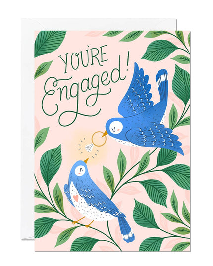 Engagement Card – Engaged Birds Wedding Congratulations
