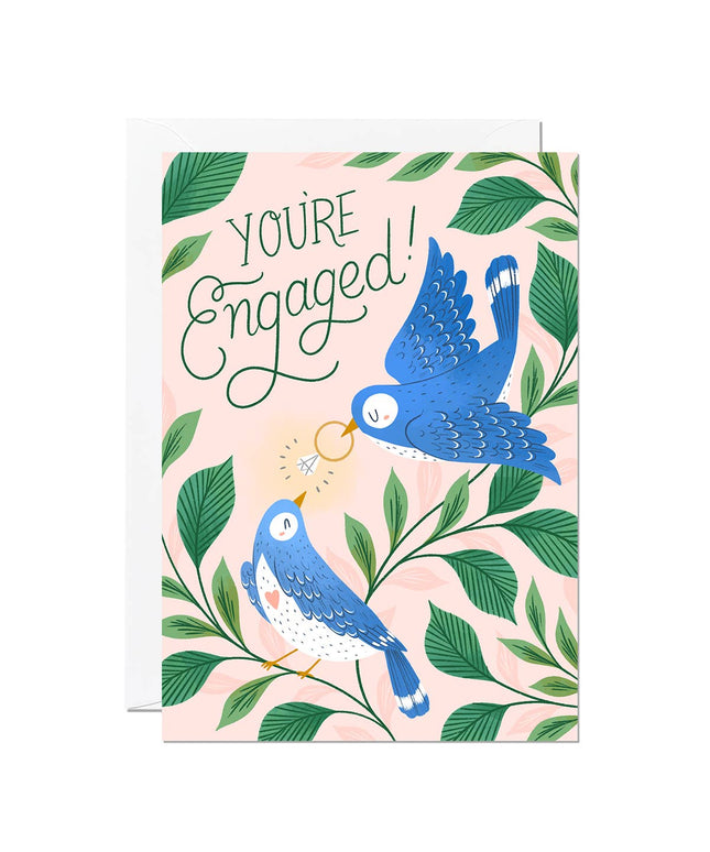 Engagement Card – Engaged Birds Wedding Congratulations