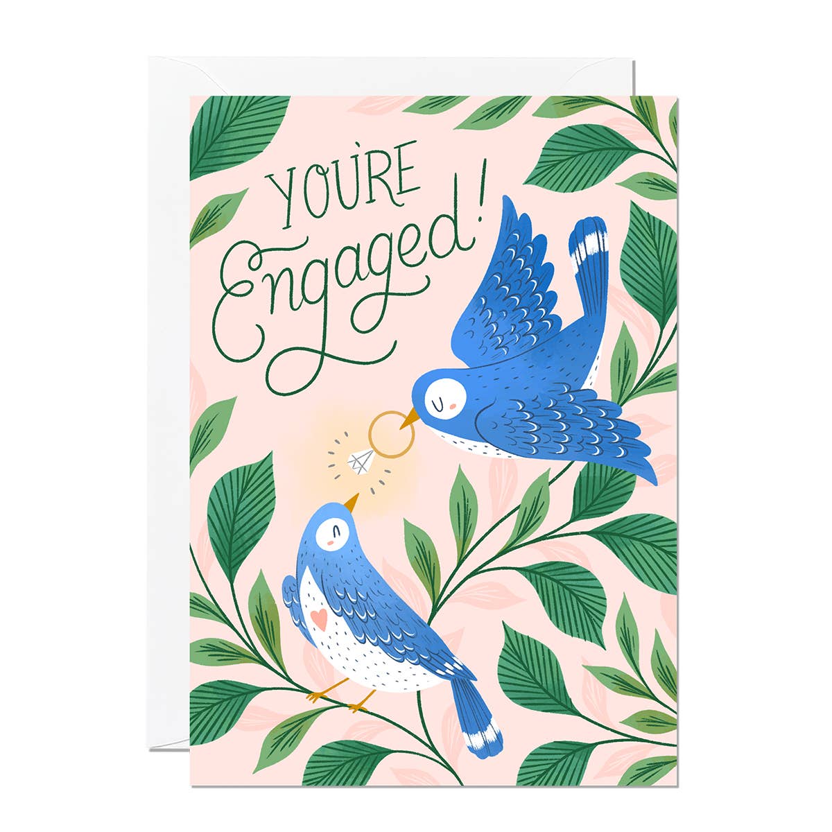 Engagement Card – Engaged Birds Wedding Congratulations - The Red Squirrel