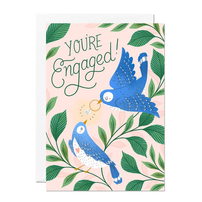 Engagement Card – Engaged Birds Wedding Congratulations - The Red Squirrel
