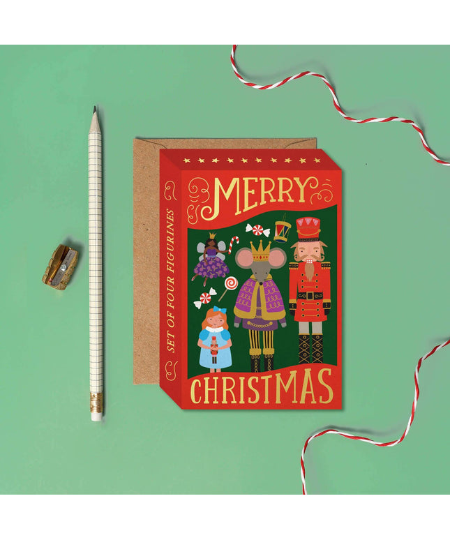 Festive Nutcracker Figurines Box Card - Christmas Card