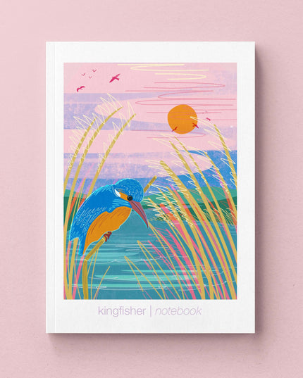 A5 notebook Kingfisher blank inside with line sheet insert