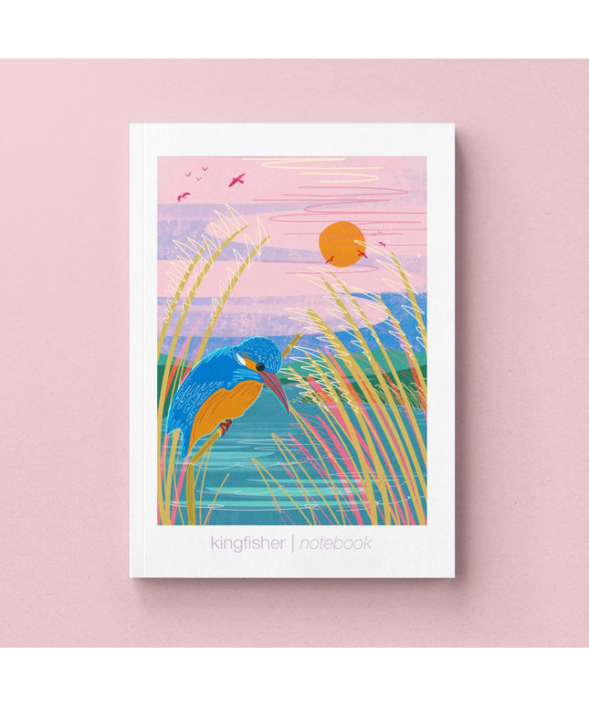 A5 notebook Kingfisher blank inside with line sheet insert