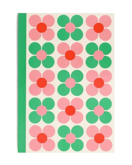 A5 Notebook - Pink And Green Daisy