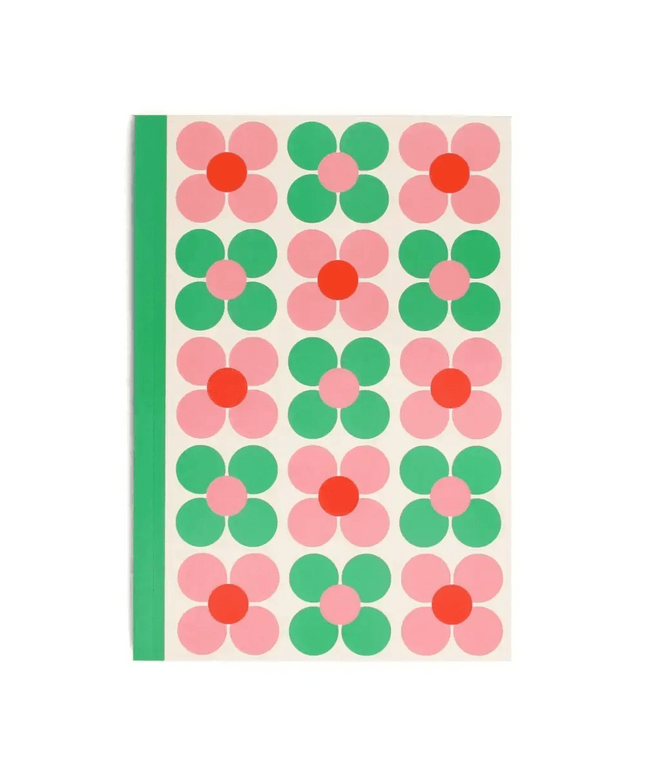 A5 Notebook - Pink And Green Daisy