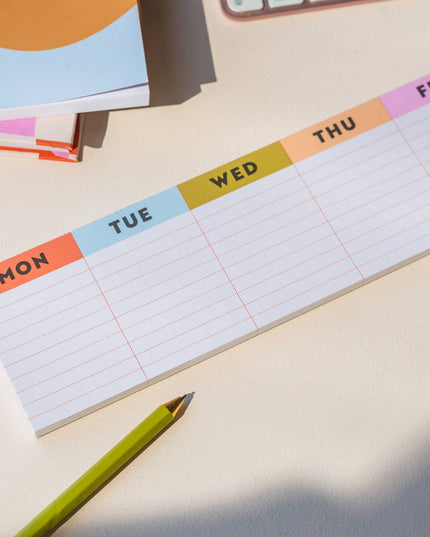 Keyboard Weekly Planner Pad | Colourful Grid