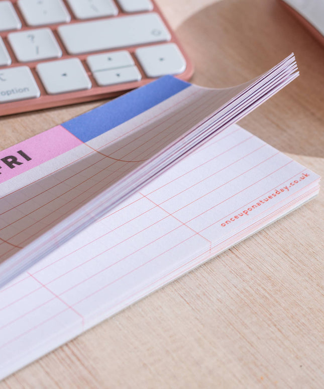 Keyboard Weekly Planner Pad | Colourful Grid