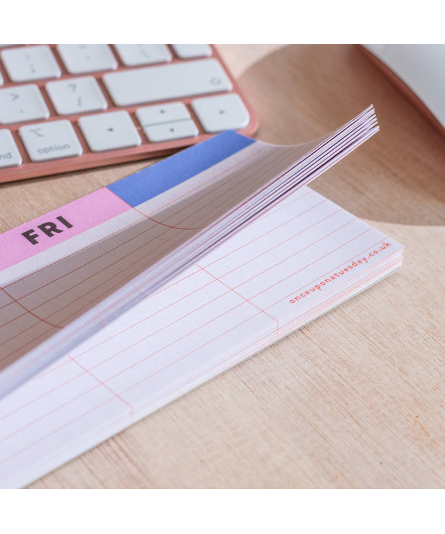 Keyboard Weekly Planner Pad | Colourful Grid