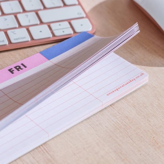 Keyboard Weekly Planner Pad | Colourful Grid - The Red Squirrel