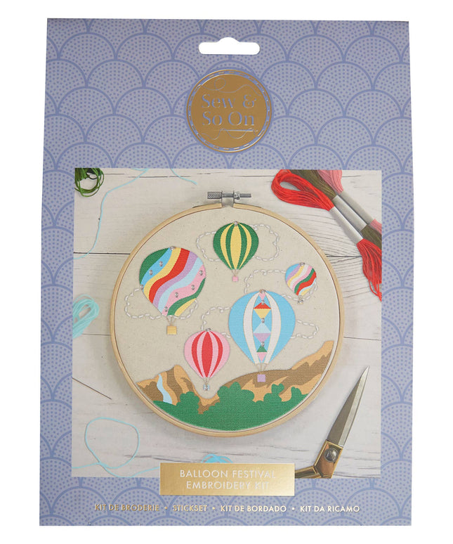 Sew & So On Embroidery Sewing Craft Kit - Balloon Festival