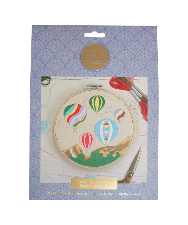 Sew & So On Embroidery Sewing Craft Kit - Balloon Festival