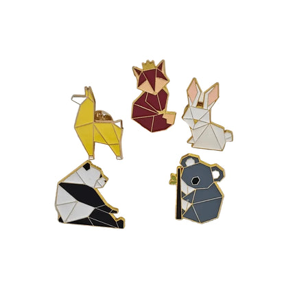 Alloy Geometric animal pin badges