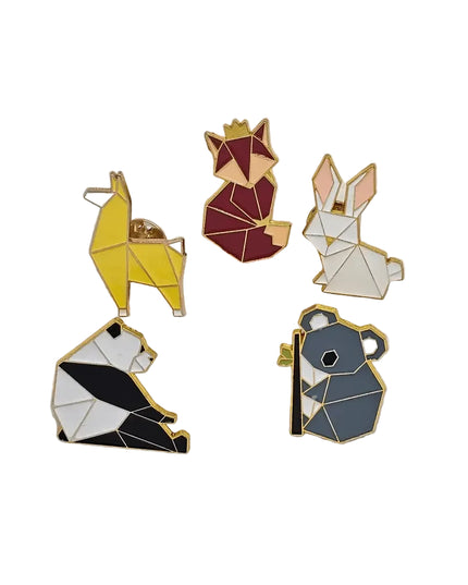 Alloy Geometric animal pin badges