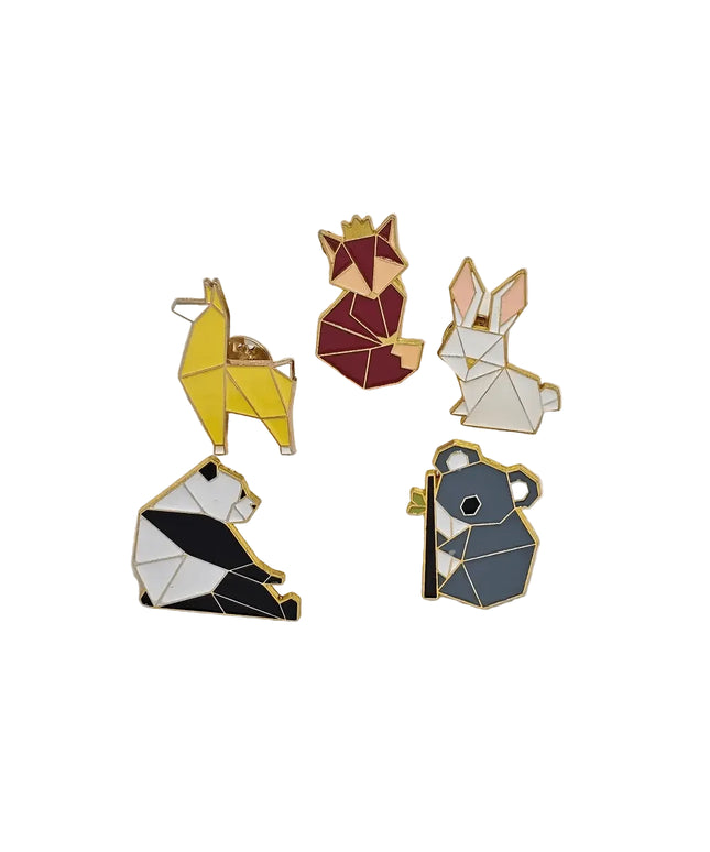 Alloy Geometric animal pin badges