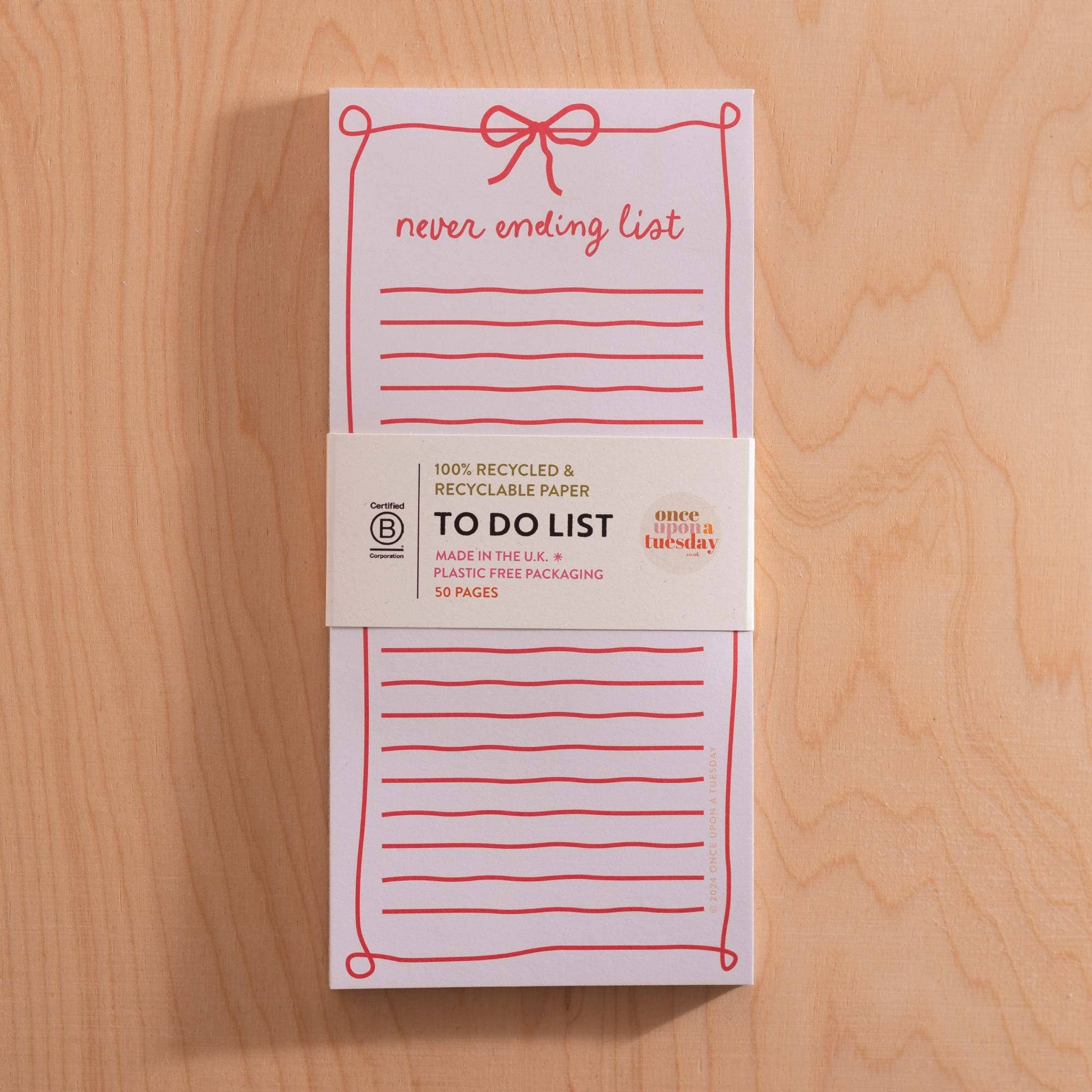 To Do List Pad | Never Ending - The Red Squirrel