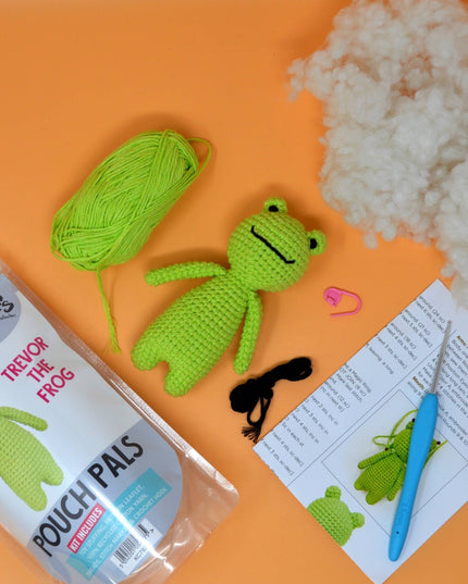 Knitty Critters - Pouch Pals - Trevor The Frog Crochet Kit