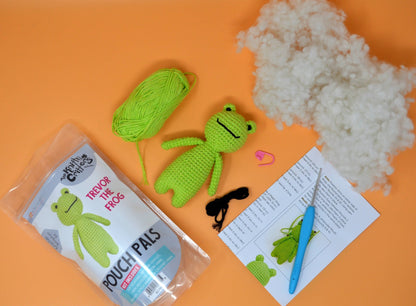 Knitty Critters - Pouch Pals - Trevor The Frog Crochet Kit - The Red Squirrel
