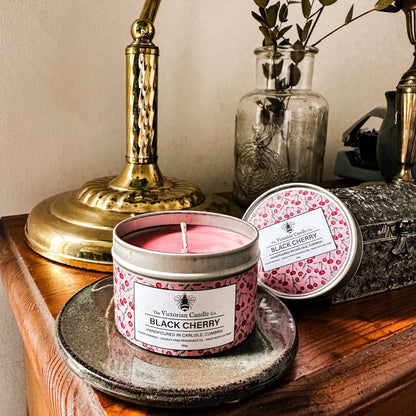 Black Cherry - Scented Candle - 100ml Tin - The Red Squirrel