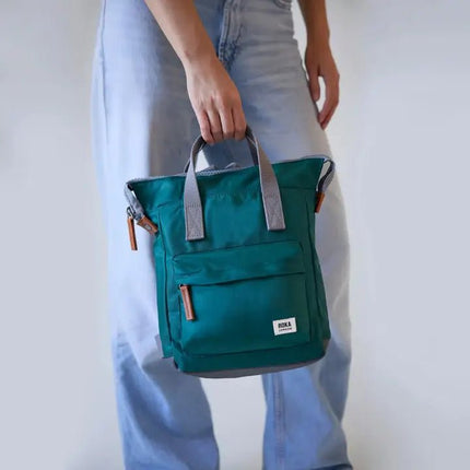 ROKA London: Bantry Backpack in Teal Nylon