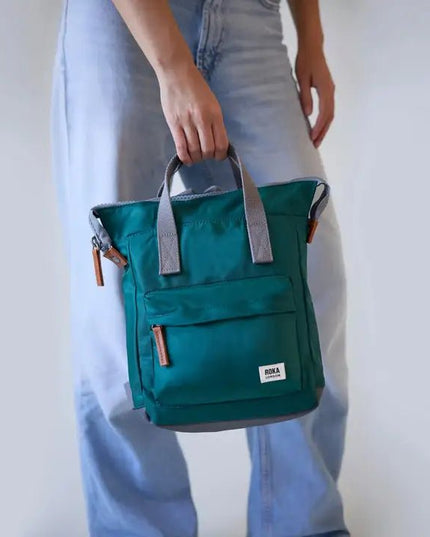 ROKA London: Bantry Backpack in Teal Nylon