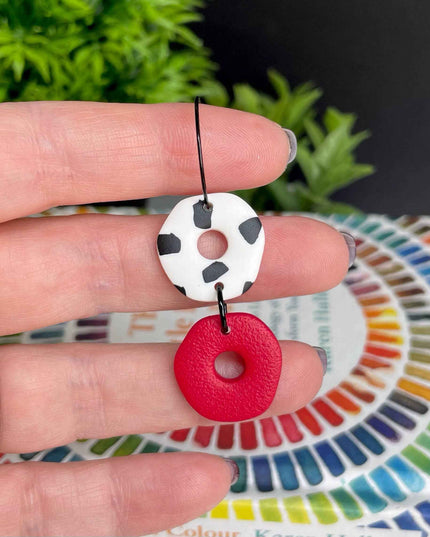 Dalmatian Print Clay Hoop Earrings - Statement jewellery