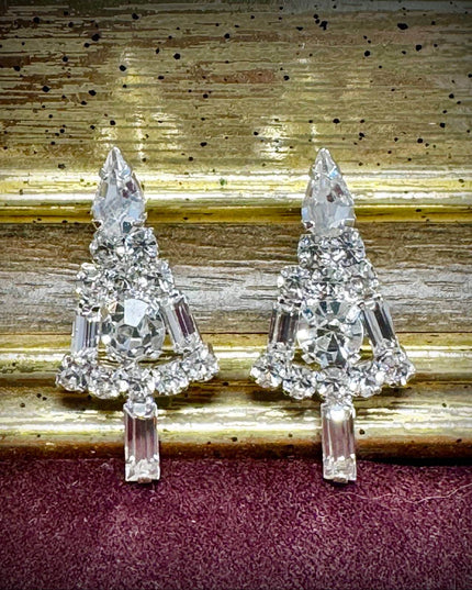 Diamonte Christmas Tree Earrings