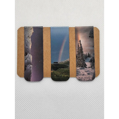 Beautiful Scenic magnetic bookmarks pack of 3 scenic designs - 3x bookmarks design 1 - Magnetic bookmarks